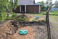 Септик Эко-Л 10 с дренажным колодцем 1.5 метра. Монтаж в городе Гаврилов-Ям